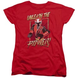 Power Rangers Ninja Steel Womens Shirt Unleash Red T-Shirt