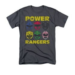 Power Rangers Shirt Heads Charcoal T-Shirt