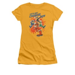 Power Rangers Shirt Juniors Charged Up Gold T-Shirt