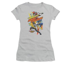 Power Rangers Shirt Juniors Swords Out Silver T-Shirt