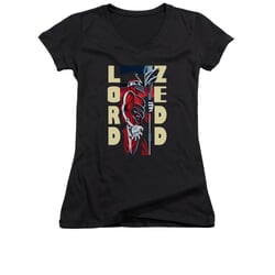 Power Rangers Shirt Juniors V Neck Zedd Black T-Shirt