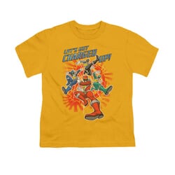 Power Rangers Shirt Kids Charged Up Gold T-Shirt