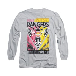 Power Rangers Shirt Pink And Yellow Ranger Long Sleeve Silver Tee T-Shirt