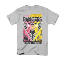 Power Rangers Shirt Pink And Yellow Ranger Silver T-Shirt