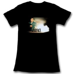 Scarface Shirt Juniors Muzzle Flash Black T-Shirt