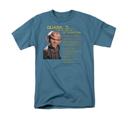 Star Trek - Deep Space Nine Shirt Quark's Rules Adult Slate Tee T-Shirt