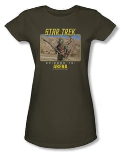 Star Trek Juniors Shirt Arena Episode 19 Military Green Tee T-Shirt