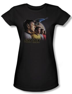 Star Trek Juniors Shirt Forward To Adventure Black Tee T-Shirt