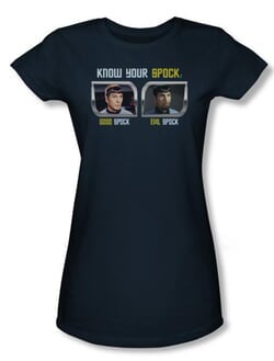 Star Trek Juniors Shirt Know Your Spock Navy Tee T-Shirt