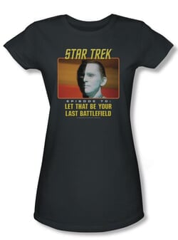 Star Trek Juniors Shirt Last Battlefield Charcoal Tee T-Shirt