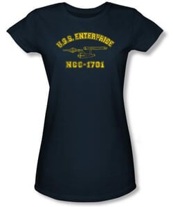 Star Trek Juniors T-shirt - Enterprise Athletic Navy Tee