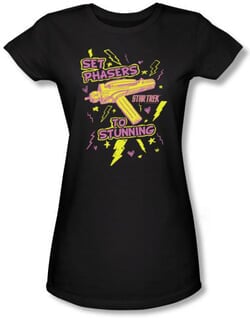 Star Trek Juniors T-shirt - Set Phasers Black Tee