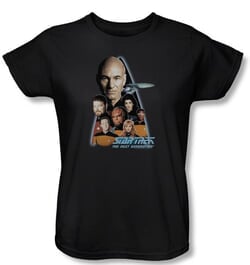 Star Trek Ladies Shirt The Next Generation Black Tee T-Shirt