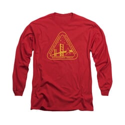 Star Trek Shirt Academy Logo Long Sleeve Red Tee T-Shirt