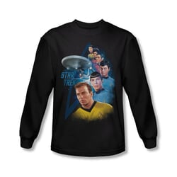 Star Trek Shirt Among The Stars Long Sleeve Black Tee T-Shirt