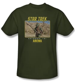 Star Trek Shirt Arena Episode 19 Adult Military Green Tee T-Shirt