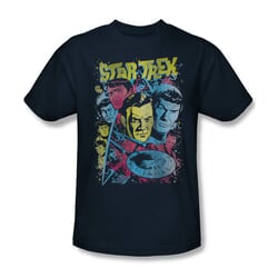 Star Trek Shirt Comic Illustration Navy T-Shirt