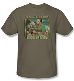 Star Trek Shirt Crazy Delicious Adult Safari Green Tee T-Shirt