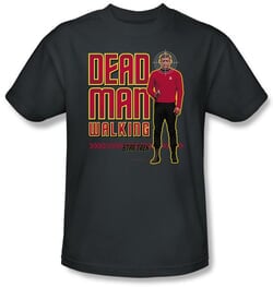 Star Trek Shirt Dead Man Walking Adult Charcoal Tee T-Shirt