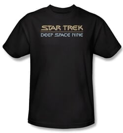 Star Trek Shirt Deep Space Nine Logo Adult Black Tee T-Shirt