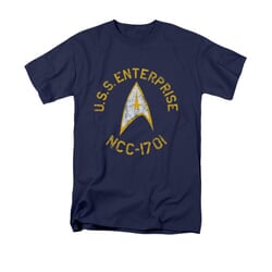 Star Trek Shirt Distressed NCC-1701 Navy T-Shirt