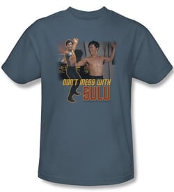 Star Trek Shirt Don't Mess With Sulu Adult Slate Tee T-Shirt