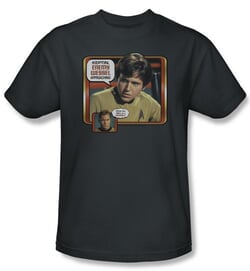 Star Trek Shirt Enemy Wessel Chekov Adult Charcoal Tee T-Shirt