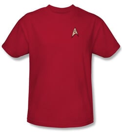 Star Trek Shirt Engineering Uniform Adult Red Tee T-Shirt