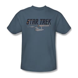 Star Trek Shirt Enterprise Logo Slate T-Shirt