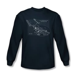 Star Trek Shirt Enterprise Prints Long Sleeve Navy Tee T-Shirt