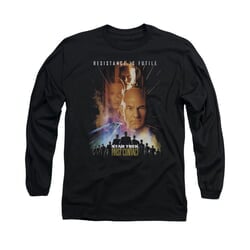 Star Trek Shirt First Contact Long Sleeve Black Tee T-Shirt