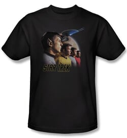 Star Trek Shirt Forward To Adventure Adult Black Tee T-Shirt