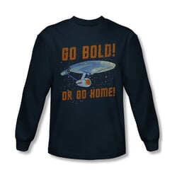 Star Trek Shirt Go Bold Long Sleeve Navy Tee T-Shirt