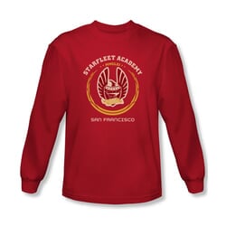 Star Trek Shirt Heraldry Long Sleeve Red Tee T-Shirt