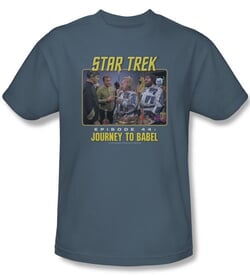 Star Trek Shirt Journey To Babel Adult Slate Tee T-Shirt