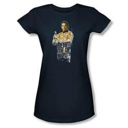 Star Trek Shirt Juniors Beam Me Up Navy T-Shirt