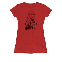 Star Trek Shirt Juniors Feel My Wrath Red T-Shirt