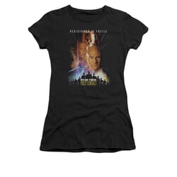 Star Trek Shirt Juniors First Contact Black T-Shirt