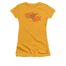 Star Trek Shirt Juniors Halftone Logo Gold T-Shirt