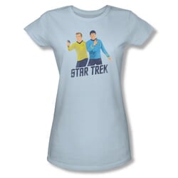 Star Trek Shirt Juniors Phasers Ready Light Blue T-Shirt