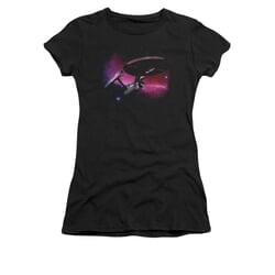 Star Trek Shirt Juniors Purple Sky Black T-Shirt