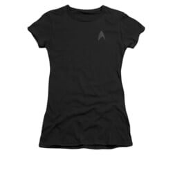 Star Trek Shirt Juniors Star Fleet Logo Black T-Shirt