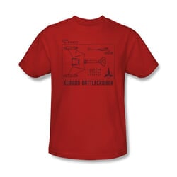 Star Trek Shirt Klingon Battlecruiser Red T-Shirt