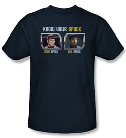 Star Trek Shirt Know Your Spock Adult Navy Tee T-Shirt