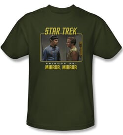 Star Trek Shirt Mirror Mirror Adult Military Green Tee T-Shirt