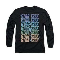 Star Trek Shirt Multi Logo Long Sleeve Black Tee T-Shirt