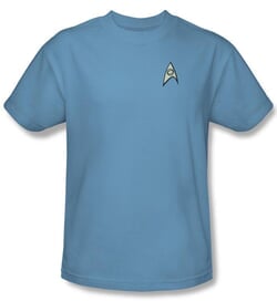 Star Trek Shirt Science Uniform Adult Carolina Blue Tee T-Shirt