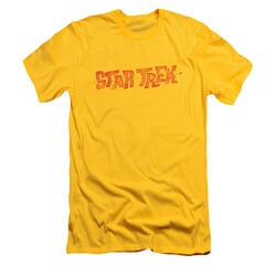 Star Trek Shirt Slim Fit Comic Logo Yellow T-Shirt