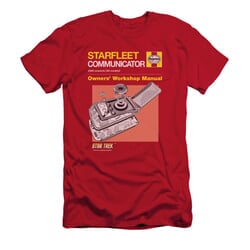 Star Trek Shirt Slim Fit Communicator Manual Red T-Shirt