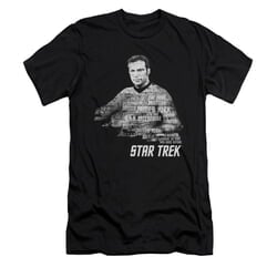 Star Trek Shirt Slim Fit Kirk Words Black T-Shirt